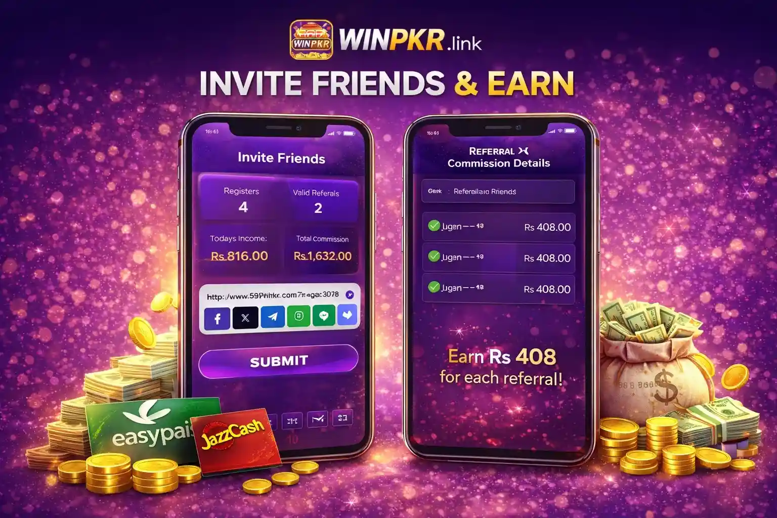WinPKR Invite Friends